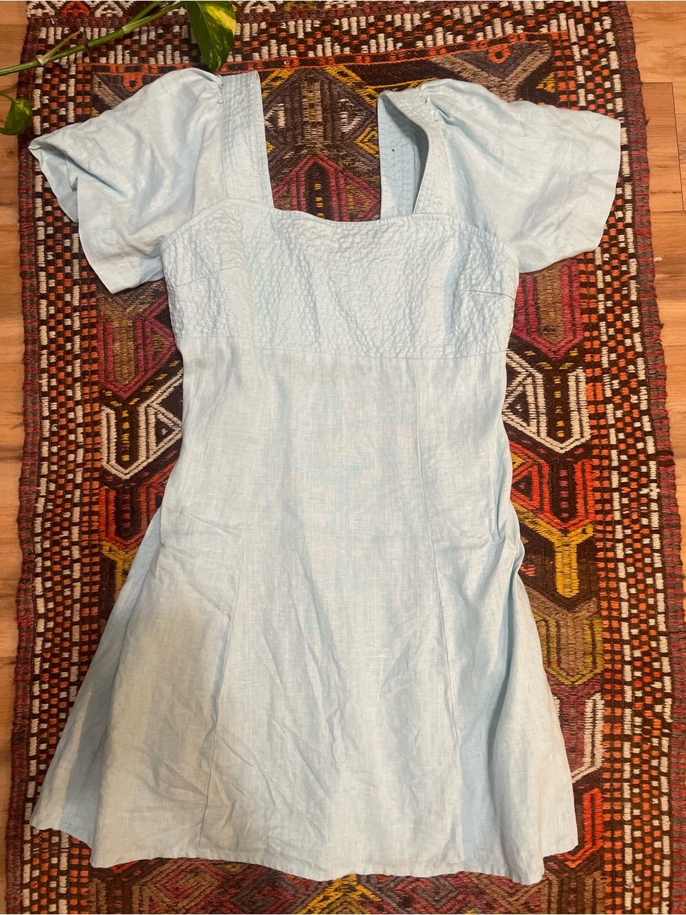 Madewell Light Blue Square-Neck Sleeve Mini Dress - Picture 5 of 5